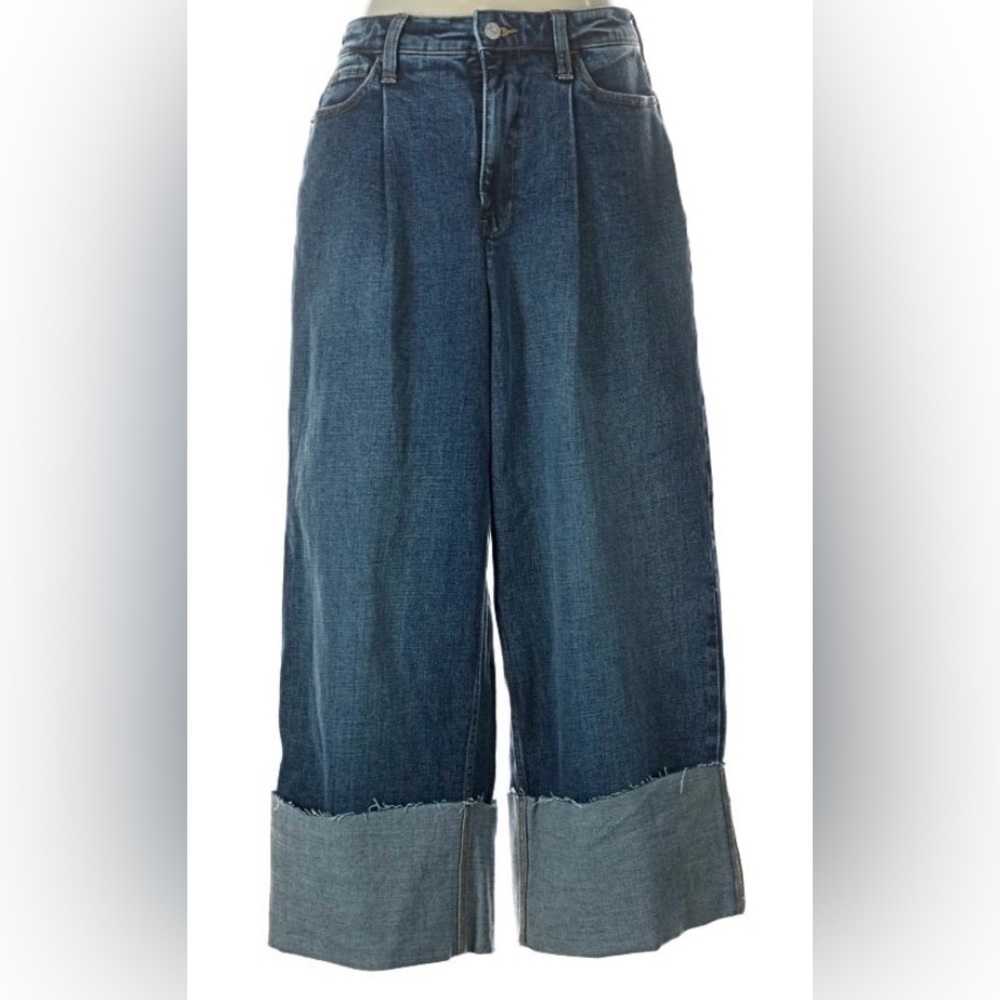 Banana Republic Women’s High-Rise, Wide-Leg, Dark Blue Jeans (Tall)